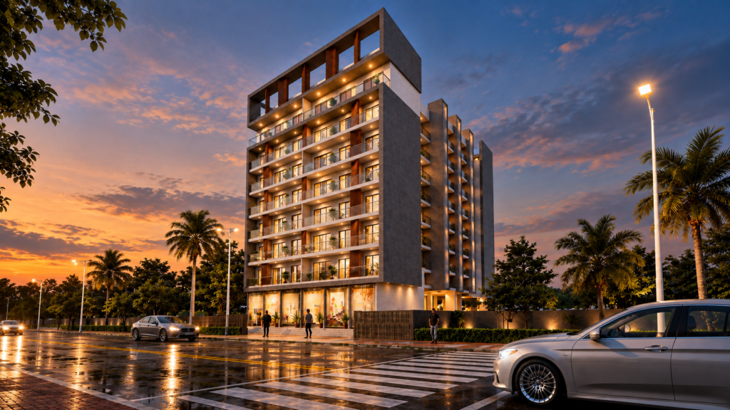 Tirthraj Pinaka Pushpak Nagar Night View
